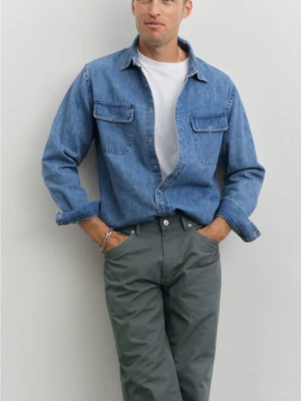 AYR Men’s Snap Front Denim Shirt Size medium